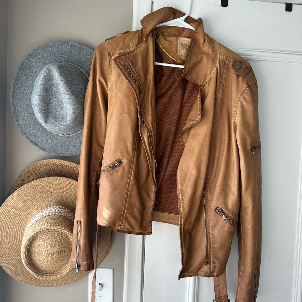 Brown leather jacket
